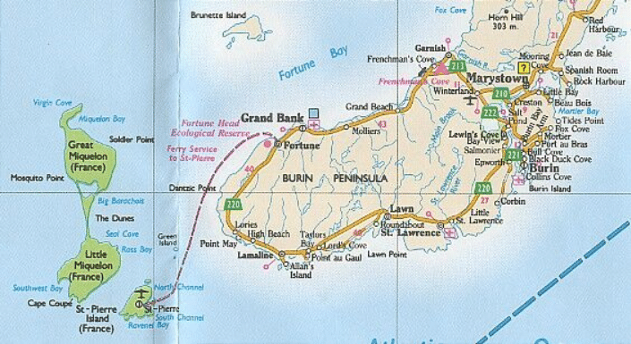 Carte de la Péninsule de Burin
