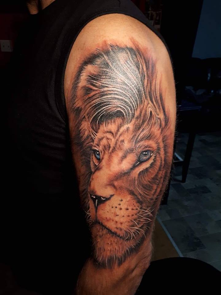 tatouage tête de lion